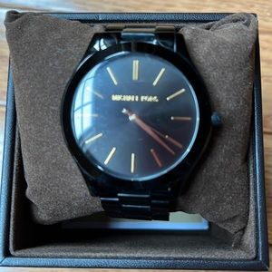 Michael Kors black slim runway watch